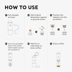 Portable Electric Espresso Coffee Maker, Fast self-heating 2 IN 1 Extraction System Espresso Machine, Support Ground Coffee and NS capsule, for Travel,Car,Hiking,Climbing,Rich Crema（White）