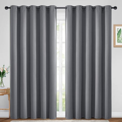 Yakamok Grey Room Darkening Curtains 70x84 inch Gray Grommet-Living Room | 2 by Yakamok
