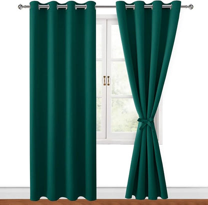 Blackout Curtains for Bedroom, Hunter Green, 52 x 96 Inch, 2 Panels | Thermal - Image 8