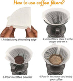 Cone Coffee Filters, 200pcs Unbleached Brown Paper, 2-6 Cup, Compatible with Hario V60 02, CHEMEX 3-cup Coffee Maker