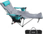 Reclining Camping Chair with Removable Footrest Lounge Chair with Headrest by POEPORE__LOOKGOODFEELGOOD