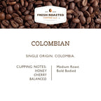 Fresh Roasted Coffee,100% Colombian, 5 lb (80 oz), Medium Roast, Kosher, Ground