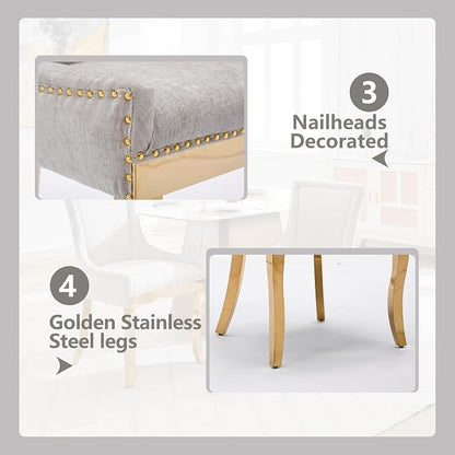 Upholstered Dining Chairs Set of 2, Modern Fabric Side Chairs - Image 6