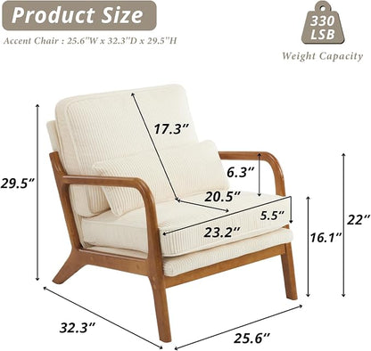 Karl home Mid-Century Modern Accent Chair, Living Room Chairs - Image 2