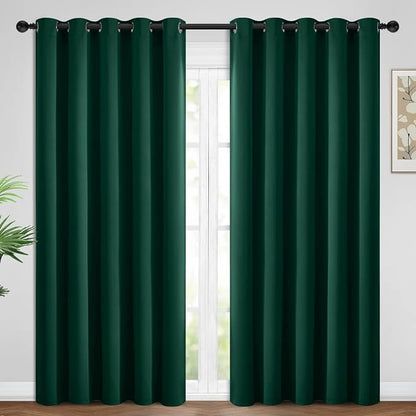Yakamok Room Darkening Curtains 62x84 inch Length Dark Green-Living Room | 2 by Yakamok