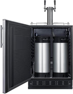 Summit Appliance 24" Wide Cold Brew Coffee Kegerator/Refrigerator Combo, Black Interior, Caster Wheels, Residential/Commercial Use (LHD, Cold Brew Coffee)