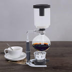 Glass Siphon Coffee Maker, 360ml Tabletop Glass Siphon Pot Glass Syphon Coffee Maker 3 Cups for Coffee Shop|Bar|Home Use, Black