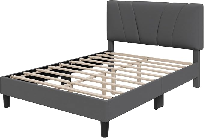 Novilla Full Bed Frame Upholstered Platform Full Size Bed Frame - Image 8