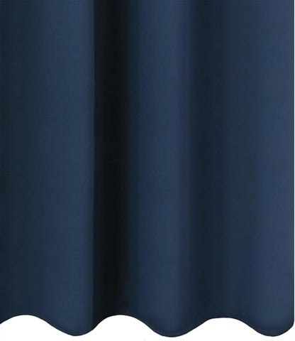 Blackout Curtains 66 x 54 Inch Long Navy Blue Curtains Set of 2 Panels Room - Image 8
