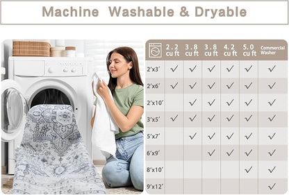 Washable Rugs 5x7 Area Rugs for Living Room, Dining Room, Playroom | Ultra Soft - Image 8