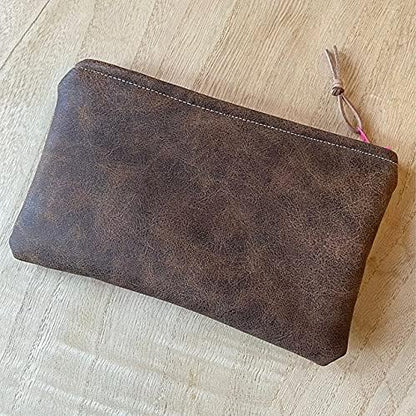 NAT Leathers | Brown Distressed 2 Tone Oily Faux Vegan Leather PU | 1 Yard 36 - Image 11