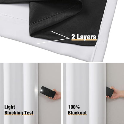 ChrisDowa White 100% Blackout Curtains - Image 4