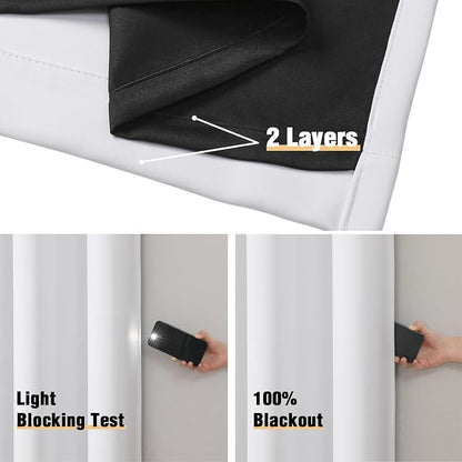 ChrisDowa White 100% Blackout Curtains - Image 4
