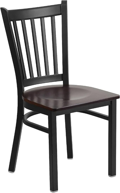 Flash Furniture 2 Pack HERCULES Series Black Vertical Back Metal Restaurant - Image 6