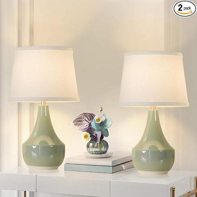 GyroVu 18" Table Lamp Set of 2, Ceramic Table Lamp Classic Beside Lamps by WelcomeGyroVu