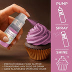 Bakell - Pink Rose Tinker Dust (4g, 1x Mini Spray Pump) Edible Glitter for Food, Desserts, and Beverages!