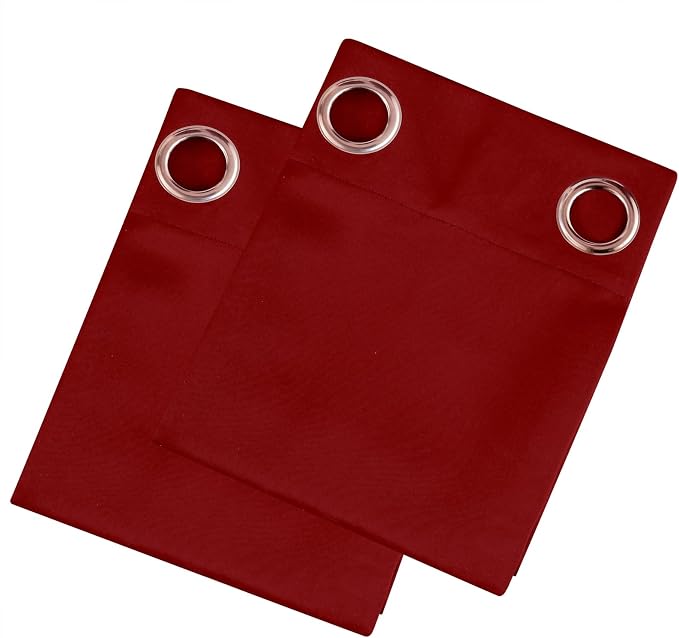 Blackout Curtains 66 x 54 Inch Long Red Curtains Set of 2 Panels Room Darkening - Image 9