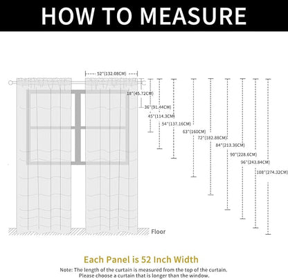 SpaceDresser Check Sheer Curtains 96 Inches Long - Image 5