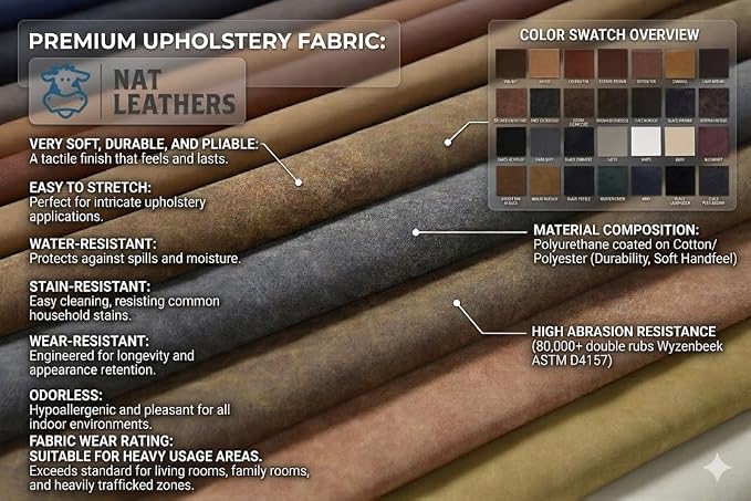 Black Vintage Distressed Soft Faux Leather Fabric Upholstery Sheet PU Peta - Image 4
