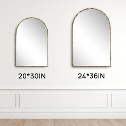 Antique Gold 24"x36" Arched Wall Mirror - Image 2