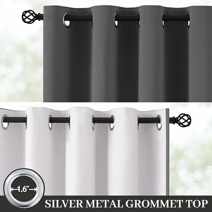 Yakamok Dove Grey 100% Blackout Curtains 84 Inches Long 50" Wide 2 Panel | - Image 2