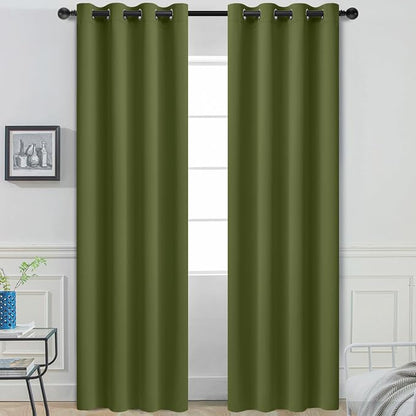 Yakamok Room Darkening Curtains 52x84 inch Length Olive Green-Living Room | 2 by Yakamok