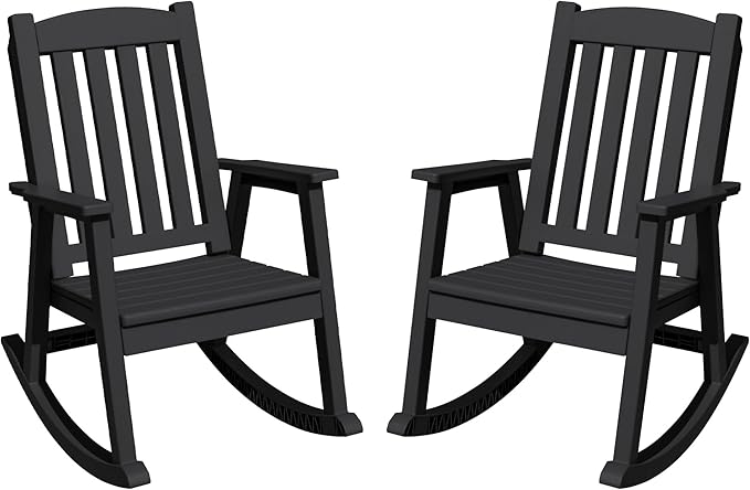 Greesum Set of 2 Outdoor Rocking Chair, 300lbs All-Weather Patio Rocker by BuynowfromGreesum
