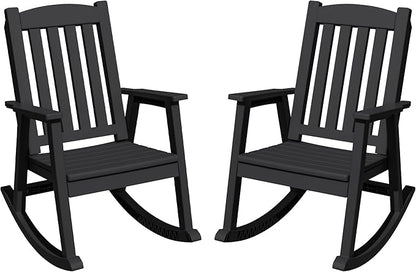 Greesum Set of 2 Outdoor Rocking Chair, 300lbs All-Weather Patio Rocker by BuynowfromGreesum