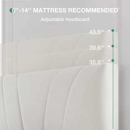 Novilla King Bed Frame and Headboard, King Bed Frame, Velvet Upholstered Bed - Image 4