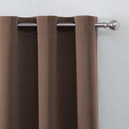 Chocolate Brown Blackout Curtains 42 x 54 Inch Length Set of 2 Panels Grommet - Image 7