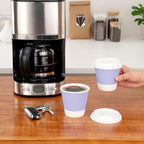 Restaurantware 8 Ounce Double Wall Disposable Coffee Cups, 500 Insulated Light Purple Paper Tumblers with Ripple Wall Design, Lids Sold Separately for Hot Drinks like Tea, Hot Chocolate and More
