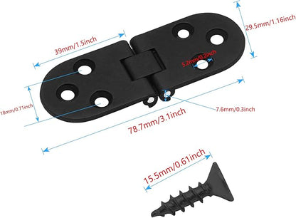 Piutouyar 4PCS Butler Tray Heavy Duty Folding Flip Top Hinge 180 Degree Round - Image 2