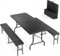 VINGLI Picnic Table Set with 2 Benches, 6 Feet Camping Table Chair Set by VINGLI