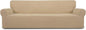 Easy-Going Stretch 4 Seater Oversized Sofa Couch Cover Sand | 1-Piece Extra by Easy-Going