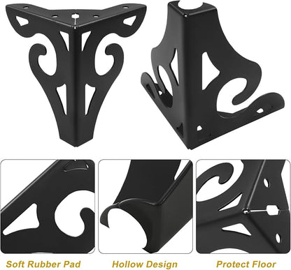 Piutouyar 5 Inch Hollow Out Furniture Legs Set of 4, Modern Triangle Couch Feet - Image 4
