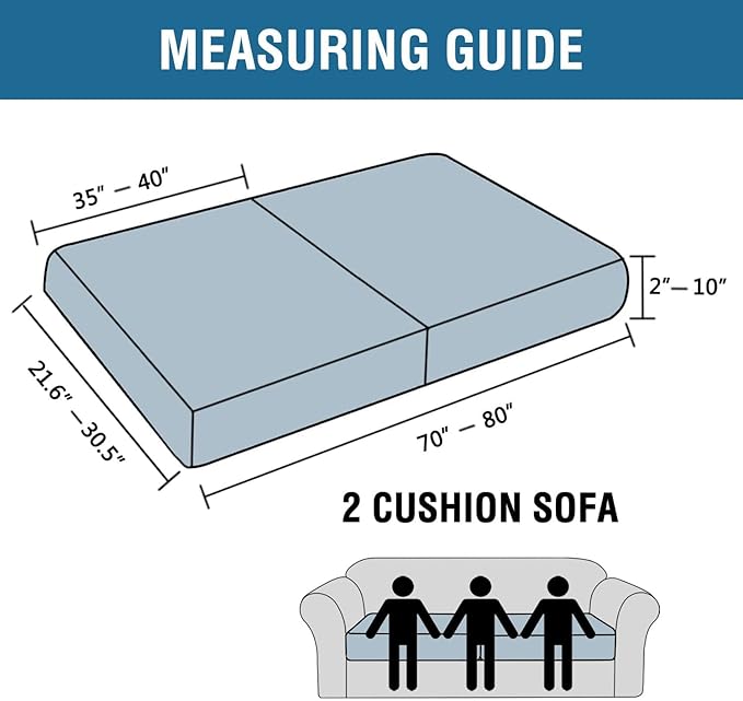 H.VERSAILTEX Super Stretch Individual Seat Cushion Covers Sofa Covers Couch - Image 3