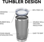 DOMICARE 20oz Tumbler with Lid Stainless Steel Tumblers Bulk, Double Wall Vacuum Insulated Coffee Travel Mug Powder Coated Tumbler, 12 Pack White