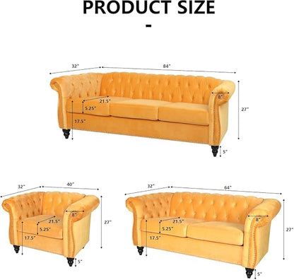 Mid-Century 2 Seater Sofa, Velvet Loveseat - Image 2