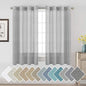 H.VERSAILTEX Linen Curtains Natural Linen Semi-Sheer Curtains 2 Panels Nickel by HVERSAILTEX