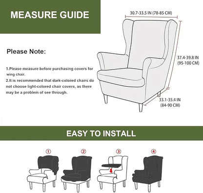 HAOYONG Wing Chair Slipcovers Printed Wingback Chair Covers 2 Pieces Wingback - Image 3