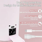 Travel Kettle Portable Electric Kettle with Plug-in Boiling & Keeps Warm via USB, Portable Water Boiler with 4 Temperature Settings, 304 Stainless Steel with Auto Shut-off 16oz(Pink)