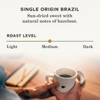 Peet's Coffee, Medium Roast Keurig K-Cup Pods - Single Origin Brazil 60 Count (6 Boxes of 10 K-Cup Pods)