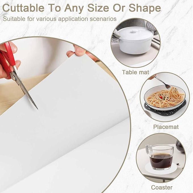 78.7" x 15.7" Large Silicone Mats for Kitchen Counter, Large Heat Resistant Countertop Protector Mat, Non-Slip Waterproof Craft Mat, Light Gray