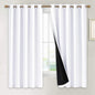 NICETOWN White 100% Blackout Lined Curtains, 2 Thick Layers Completely Blackout by NICETOWN