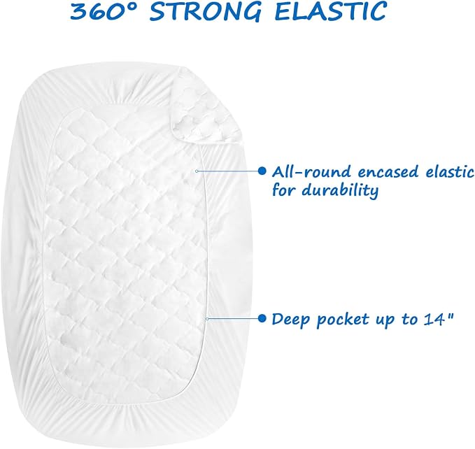 Three Quarter Mattress Pad Waterproof Mattress Protector, Quilted RV Short Full - Image 5