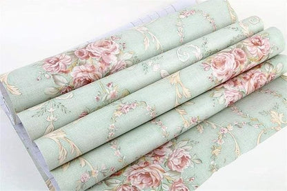 Vintage Floral Self Adhesive Wall Paper Shelf Liner Funitures Dresser Drawer - Image 4