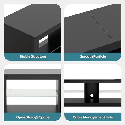 Bestier LED TV Stand for 55/60/65 Inch TV, Modern Gaming TV Console - Image 4