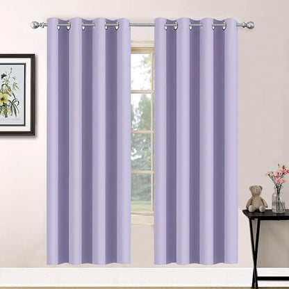 Yakamok Room Darkening Curtains 52x72 inch Length Lilac-Living Room | 2 panels by Yakamok