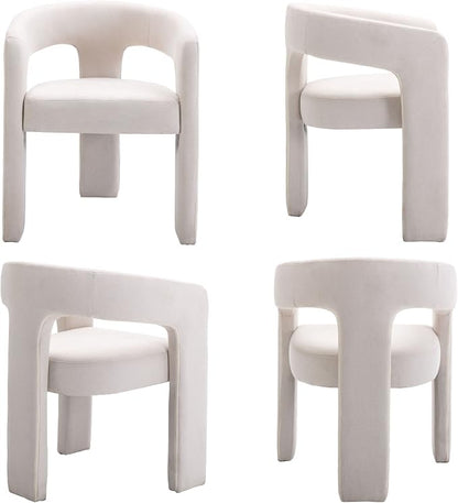 BESTANO Modern Linen Fabric Upholstered Dining Chairs - Image 7