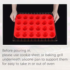 CAKETIME Silicone Mini Muffin Pan, 24 Cups Mini Cupcake Pans Silicone Muffin Tin for Baking Nonstick 2 Pack